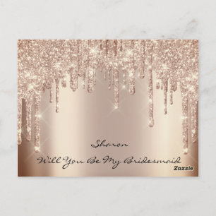 Carte Postale Will Bridesmaid Blush Parties scintillant Drivers