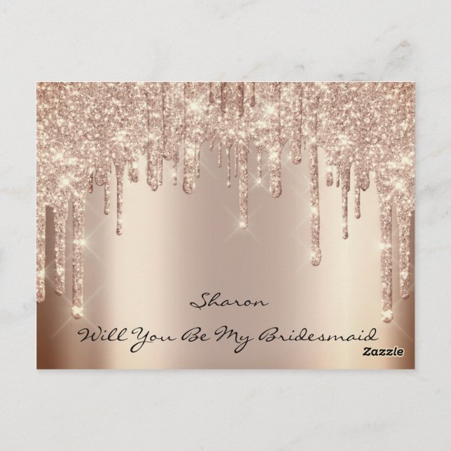 Carte Postale Will Bridesmaid Blush Parties scintillant Drivers  (Dos)