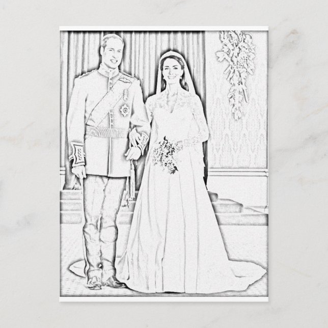 Carte Postale Will et kate mariage (Devant)