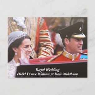 Carte Postale Will et Kate Mariage royal