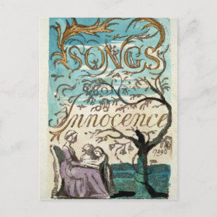 Carte Postale William Blake   Chansons d'innocence, page de titr