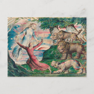 Carte Postale William Blake - Dante Running From The Three Beast
