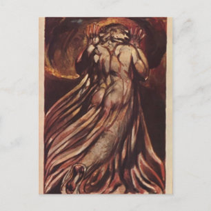 Carte Postale William Blake homme aux cheveux blancs en robe lon