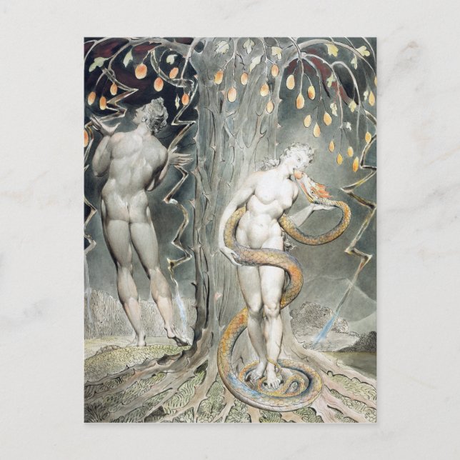 Carte Postale William Blake La tentation et la chute d'Eve (Devant)