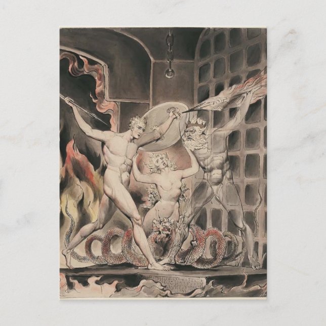 Carte Postale William Blake : Le paradis perdu de Milton (Devant)