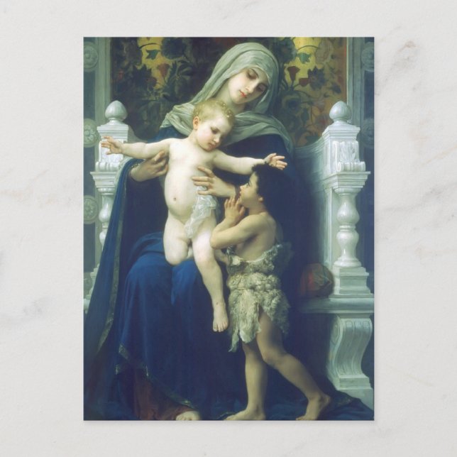 Carte Postale William Bouguereau-La Vierge, Jésus et Saint Jean (Devant)