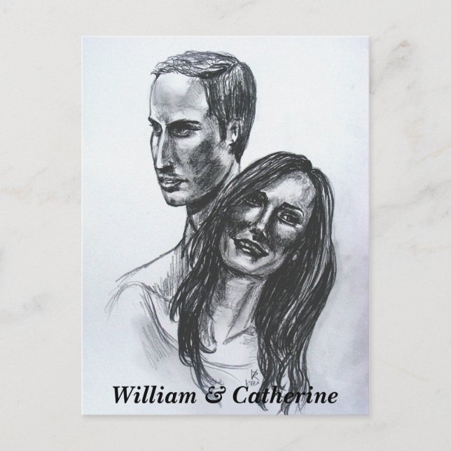 Carte postale William & Catherine Mariage (Devant)