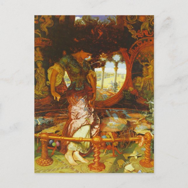 Carte Postale William Holman Hunt La Dame de Shalott (Devant)