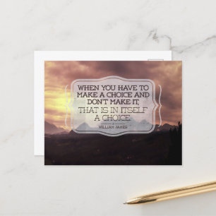 Carte Postale William James Citation Inspirationnelle "Choix"