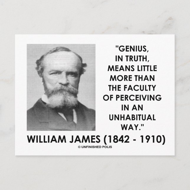 Carte Postale William James Genius Percevoir Une Façon Inhabitue (Devant)