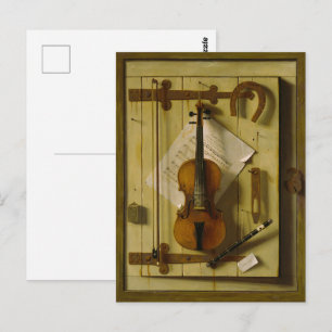 Carte Postale William Michael Harnett Vieille Musique de Violon 