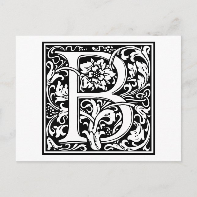 Carte Postale William Morris Alphabet "B" (Devant)