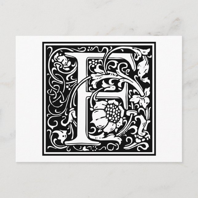Carte Postale William Morris Alphabet "F" (Devant)