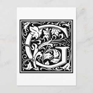 Carte Postale William Morris Alphabet "G"