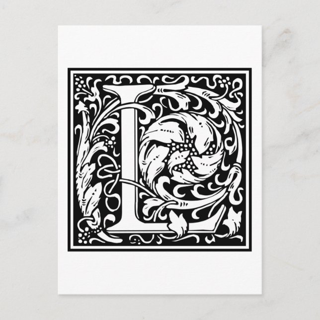 Carte Postale William Morris Alphabet "L" (Devant)