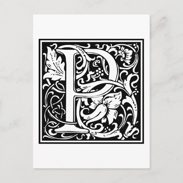 Carte Postale William Morris Alphabet "P" (Devant)