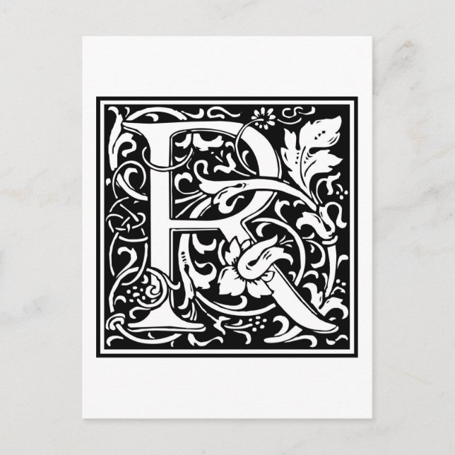 Carte Postale William Morris Alphabet "R" (Devant)
