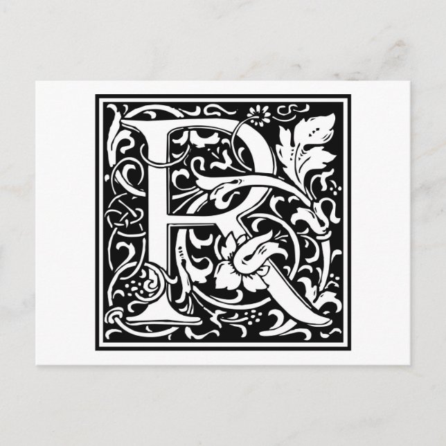 Carte Postale William Morris Alphabet "R" (Devant)