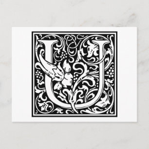 Carte Postale William Morris Alphabet "U"