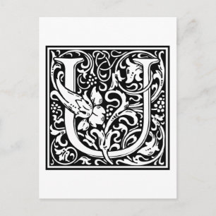 Carte Postale William Morris Alphabet "U"