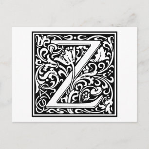 Carte Postale William Morris Alphabet "Z"