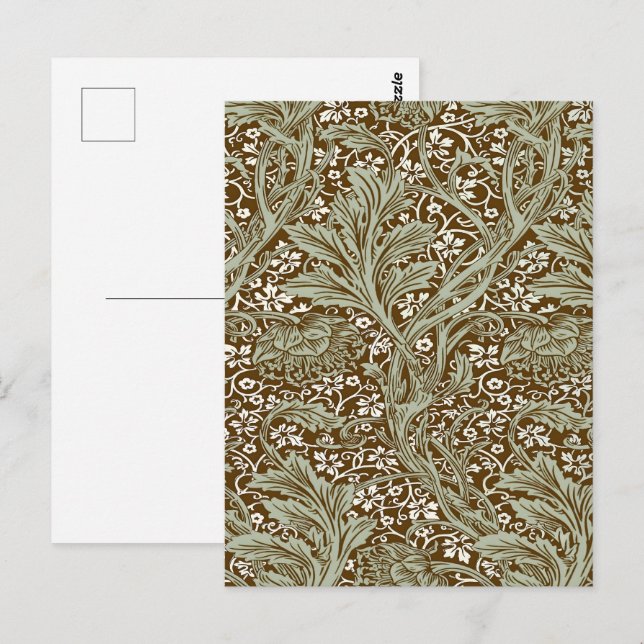 Carte Postale William Morris Arcadia Motif Floral Classique (Devant / Derrière)