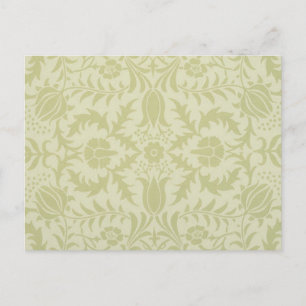 Carte Postale William Morris Borage damassé vert doux vintage