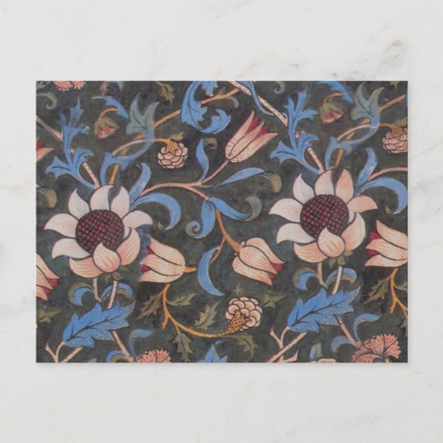 Carte Postale William Morris Evenlode Textile Floral Art (Devant)