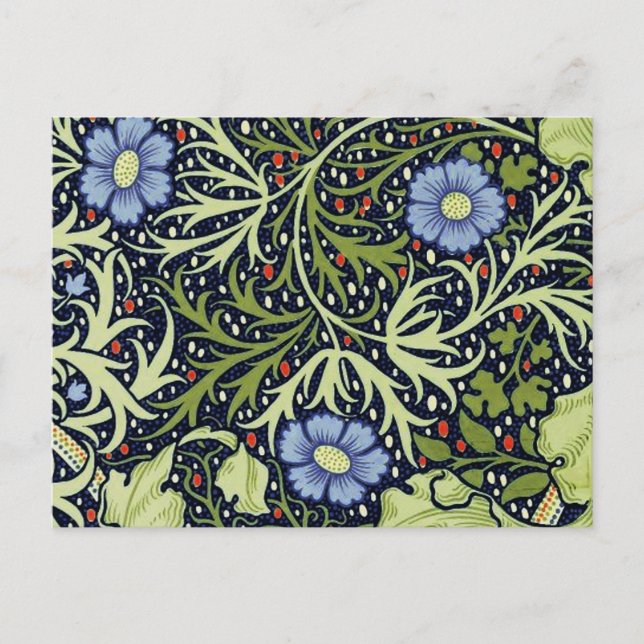 Carte Postale William Morris Fleur d'antiquité aux algues marine (Devant)