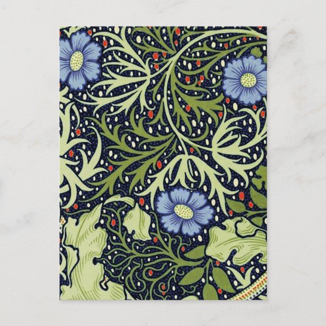 Carte Postale William Morris Fleur d'antiquité aux algues marine (Devant)