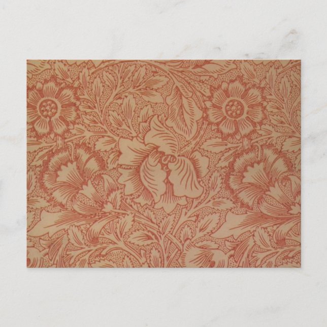 Carte Postale William Morris Fleur de pavot rose Floral (Devant)