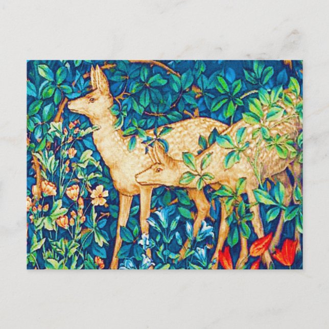 Carte Postale William Morris Forest Deer Tapestry Imprimer (Devant)