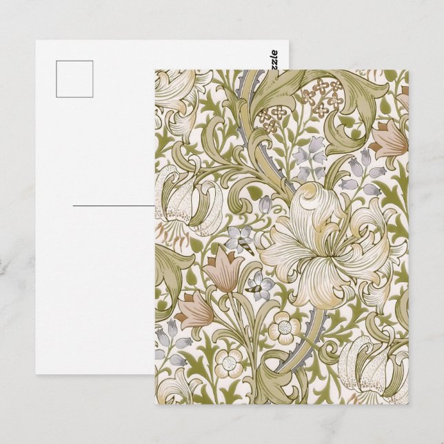 Carte Postale William Morris Golden Lily Garden Flower Classic (Devant / Derrière)