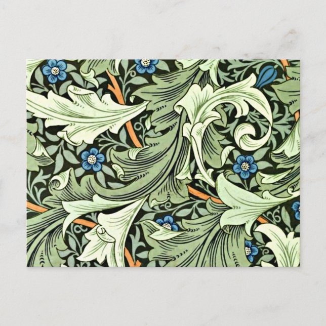 Carte Postale William Morris - Granville, bleu et vert grand (Devant)