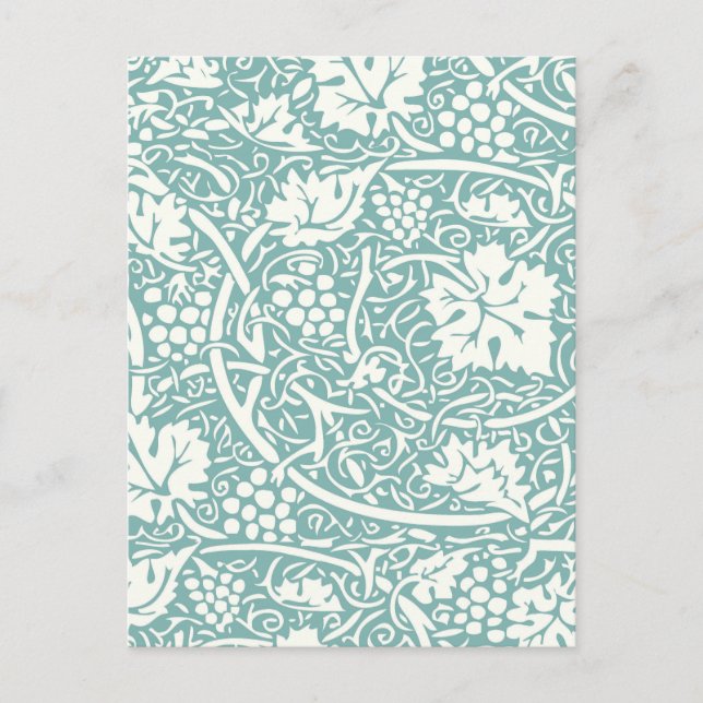 Carte Postale William Morris Grape Motif Turquoise Turquoise (Devant)