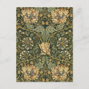 Carte Postale William Morris Honeysuckie Vert Jaune