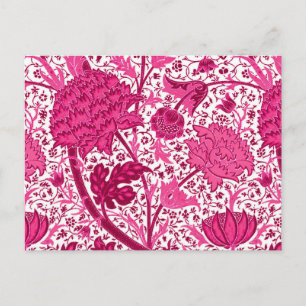 Carte Postale William Morris Jacobean Floral, Fuchsia Pink