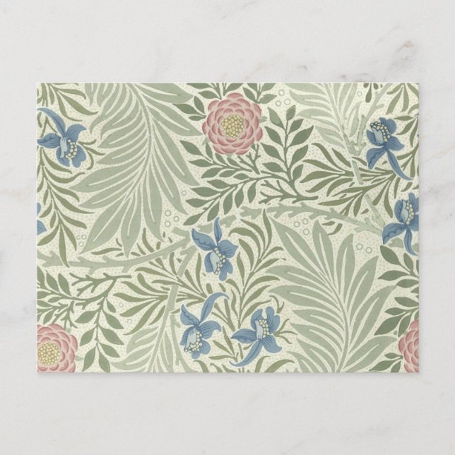 Carte Postale William Morris Larkspur Fond d'écran floral (Devant)