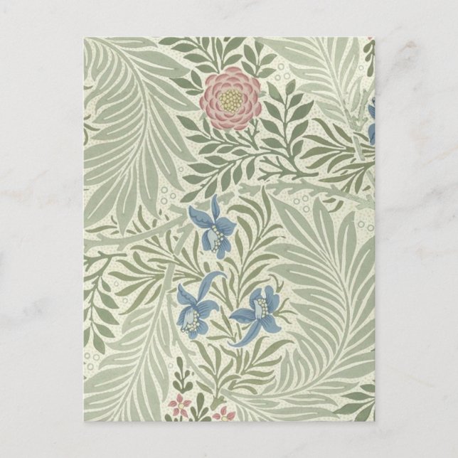 Carte Postale William Morris Larkspur Fond d'écran floral (Devant)