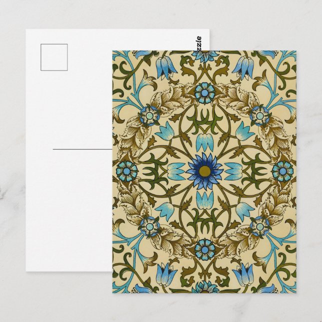 Carte Postale William Morris- Modèle Antique 1873 Vigne et Fleur (Devant / Derrière)