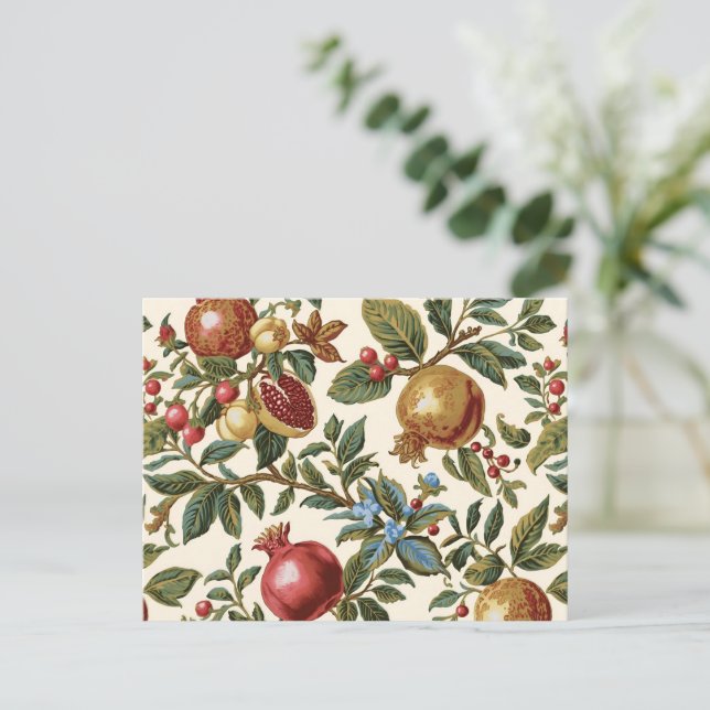 Carte Postale William Morris motif de grenade à fruits (Debout devant)