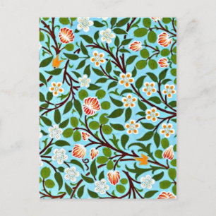 Carte Postale William Morris motif populaire, Clover (turquoise)