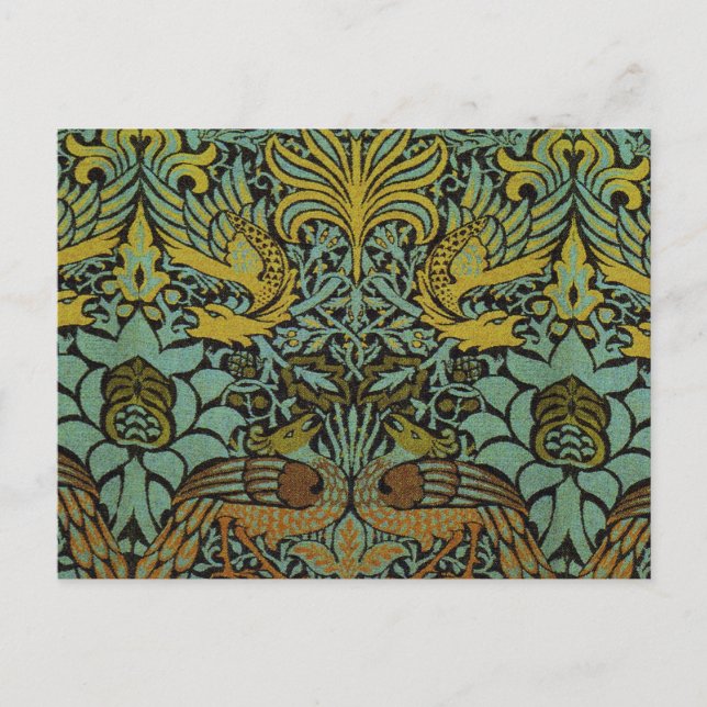 Carte Postale William Morris Peacock Dragon Fond d'écran (Devant)