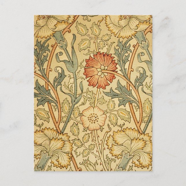 Carte Postale William Morris Rose Flower Fond d'écran Motif (Devant)