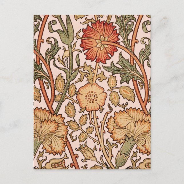 Carte Postale William Morris Rose Flower Fond d'écran Motif (Devant)