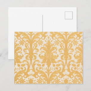 Carte Postale William Morris Saule & Or Damassé Luxe