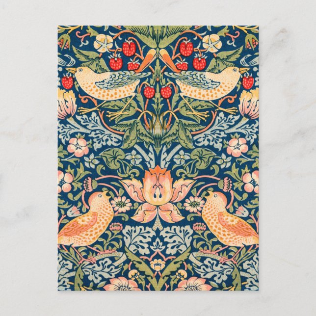 Carte Postale William Morris Strawberry Thief Design (Devant)