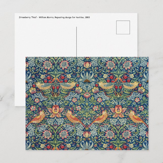 Carte Postale William Morris - Thief aux fraises (Devant / Derrière)