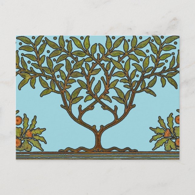 Carte Postale William Morris Tree Frieze Fond d'écran floral (Devant)