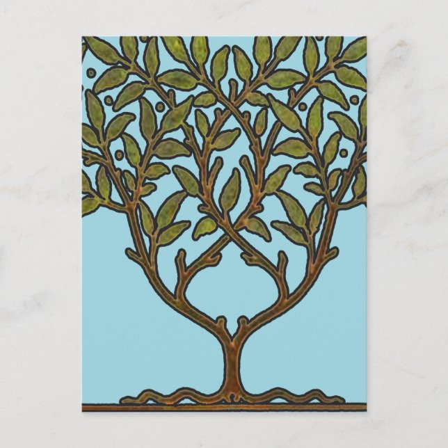 Carte Postale William Morris Tree Frieze Fond d'écran floral (Devant)